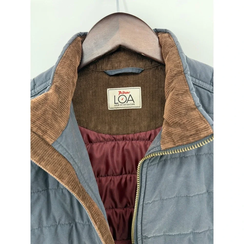 Rail Riders The Rambler Vest Mens Small Navy Blue Quilted Wool‎ Blend RR-WCQV